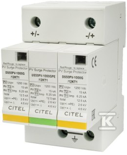 Ogranicznik przepięć typ 1+2 (BC) 12,5kA 2p+GDS50PV-1000G/12KT1