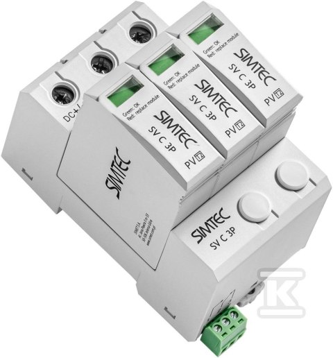Warystorowy ogranicznik przepięć do instalacji fotowoltaicznych SV C 3P SIMTEC