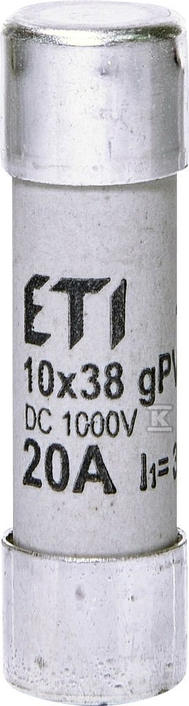 Wkładka cylindryczna PV topikowa CH10x38 gPV 20A/1000V DC 002625085 ETI